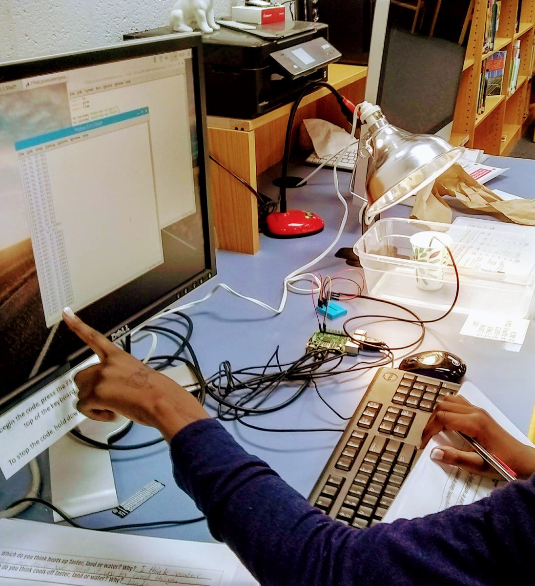 fssdfismedia's tweet photo. Kudos to the FIS 6th grade science teachers for being willing to collaborate with this coding librarian to expose our students to computational thinking skills! @teachcode @raspberrypi #FSSDcodes #readytocode #CSforall #teachcode #codeineveryclass #futureworkforce #raspberrypi https://t.co/iQfkvycvJm