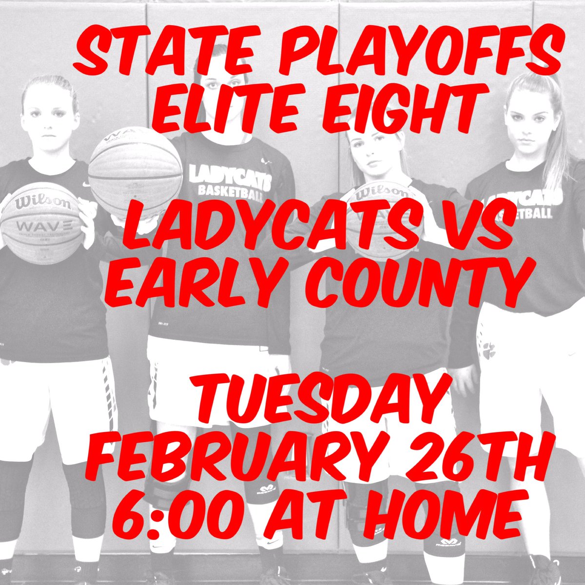 Quarterfinal round on Tuesday @ Ken Byrd Court! Go Cats! ❤️🏀