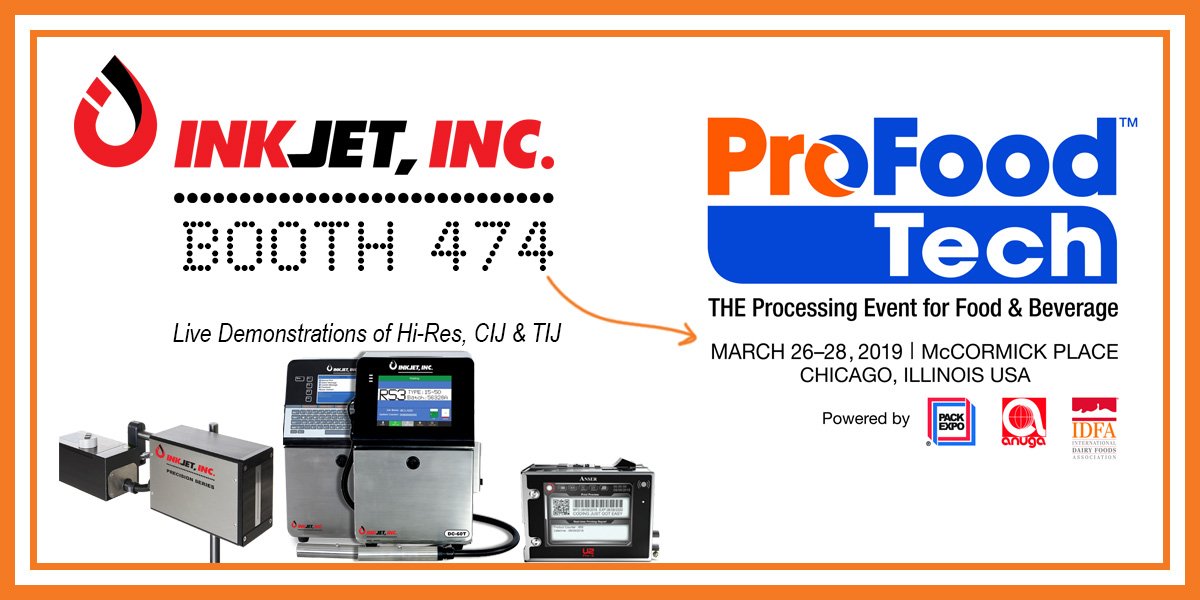 InkJetUSA's tweet photo. InkJet, Inc. to Highlight Its Three Most Popular Printers at PMMI’s ProFood Tech, March 26-28, in Chicago - booth 474. https://t.co/jpszdOGwkV #inkjet #sendusyourprinthead #duracode #precisionseries #anseru2pros #maverickculture https://t.co/GoOJBY8Jcc