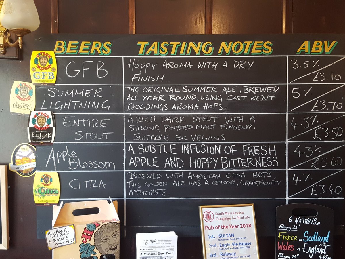 Today's beer board