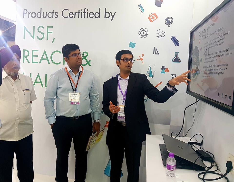 GrasimInd's tweet photo. It's just Day 2 at ChemTech World Expo - 2019 and the excitement continues. A lot more is going happen tomorrow, stay tuned and get more highlights from Grasim Industries stall. #BigOnInnovation #Chemtech2019 #DigitalInitiatives #chemicals @AdityaBirlaGrp https://t.co/gErzgd03Tp