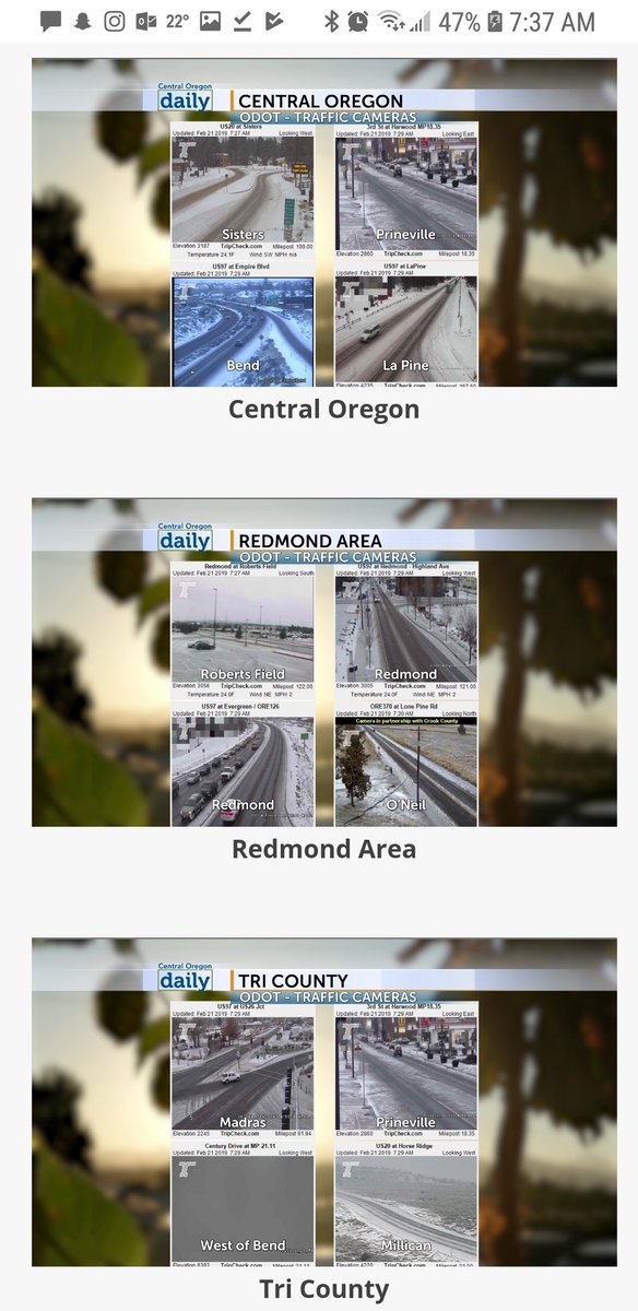 CentralOregonWX's tweet photo. It is cloudy with temps in the teens/20s & chills well into the teens. There are some lingering light snow showers and last night we got ~1" of new snow. Some clearing is expected today and temps will not go very far. #SchoolBusForecast #ORwx
More >> https://t.co/h4yiz9kSI5 https://t.co/IzXJ2qcMvm
