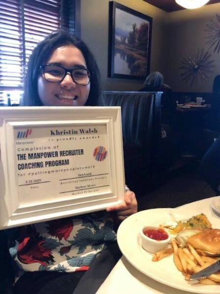 DebNovakGard's tweet photo. So proud of Khristin Walsh, a recruiter from the @ManpowerMurfreesboro branch for completing her Manpower Recruiter Program and becoming a star performer! #PuttingPeopletoWork #HelpingPeopleGetAhead #DayWithDeb https://t.co/s2FaGZPO0C