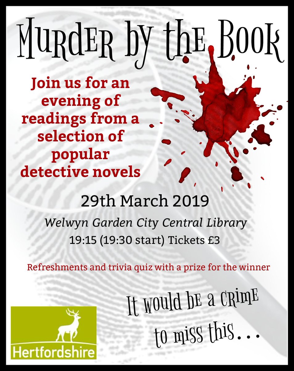 It would be a crime to miss this..... 

Tickets £3 available at WGC Library. 
Refreshments provided and a chance to take part in a trivia quiz! 

<a href="/wonderfulwgc/">Welwyn Garden</a> <a href="/BeHappyInWGC/">Be Happy In Welwyn Garden City</a>  <a href="/WelHatCouncil/">Welwyn Hatfield</a>  
<a href="/WelwynGossip/">WelwynGossip</a> 
<a href="/thebestofWelHat/">thebestofWelHat</a>