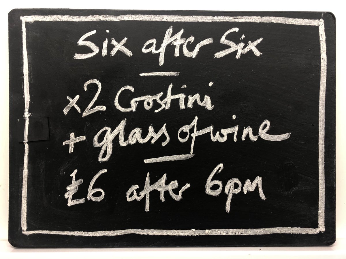 fernandezwells's tweet photo. Drink after work? Try the F&amp;W version of happy hour, a glass of wine and 2 delicious crostini for 6 quid. After 6pm of course.. https://t.co/0MgQvREceM