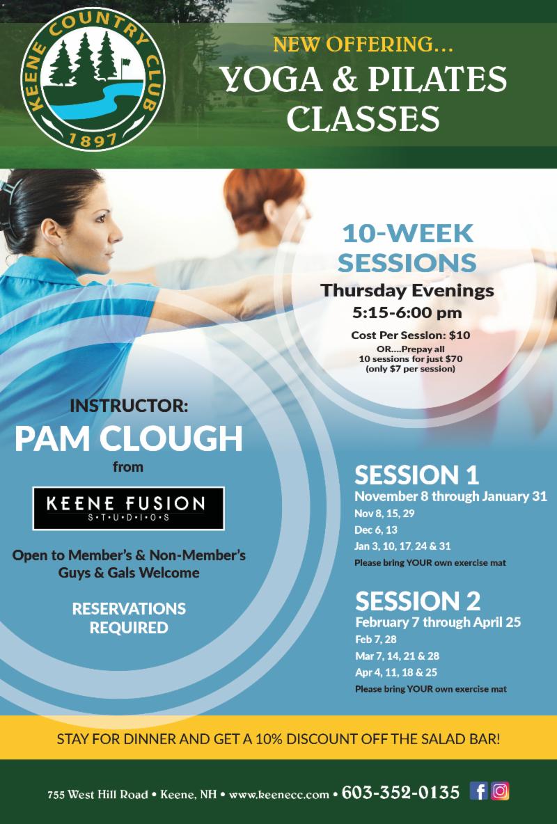 Session 2 Yoga &amp; Pilates Classes begin this evening!