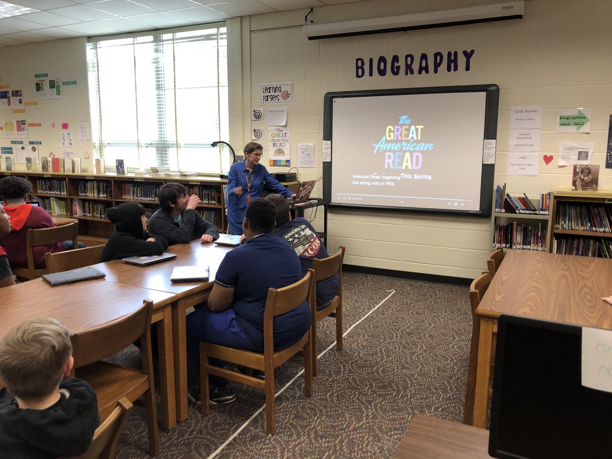 nmc213's tweet photo. Today’s Library Learning Target: Introducing the #GREATCCPSRead to MCMS classes. What’s your favorite, @MajesticReaders ?@CCPSSLA @Emily_Stains413 @CCPSFACE1 @Davidaltizer9 https://t.co/nOnCkjIEDc