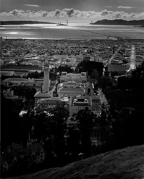 Cal_Engineer's tweet photo. RT @Cal: Ansel Adams (1902–84) photo of campus from “Fiat Lux: The University of California,” 1967. #ThrowbackThursday #ThursdayMotivation #Berkeley150 https://t.co/ZYXOxpNKqi