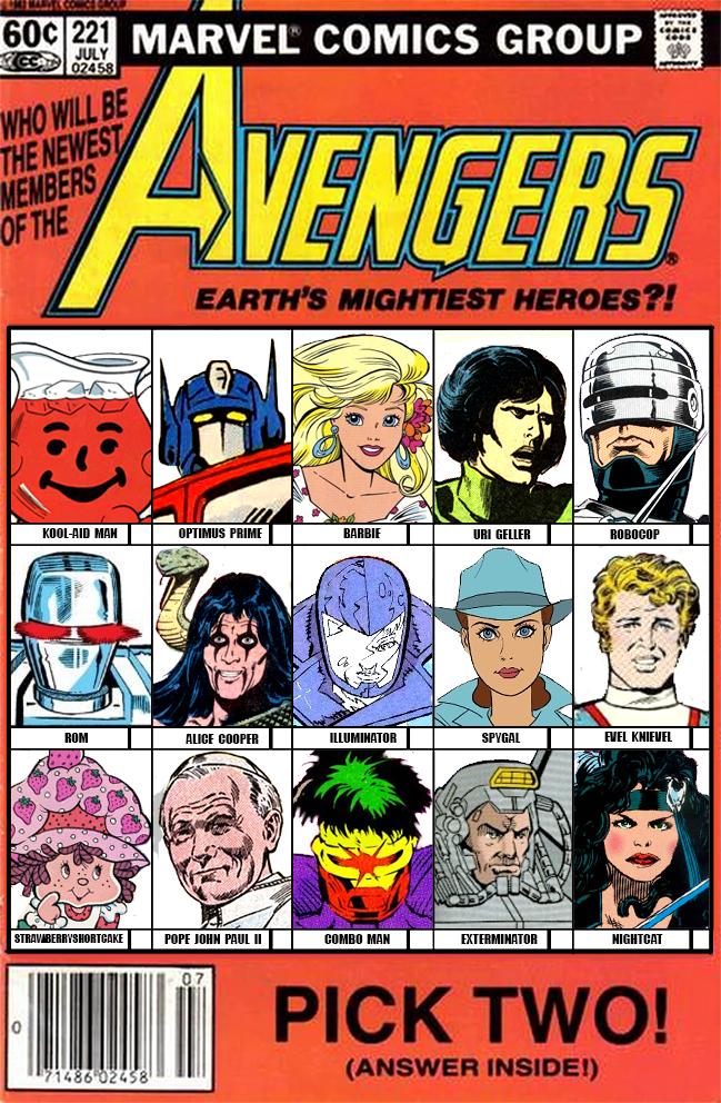 With the news of Conan joining the Avengers, I was reminded of this cover, which I updated to feature a few other non mainstream MU characters who all appeared in previous Marvel comics. Earth's Mightiest licensing agreements.