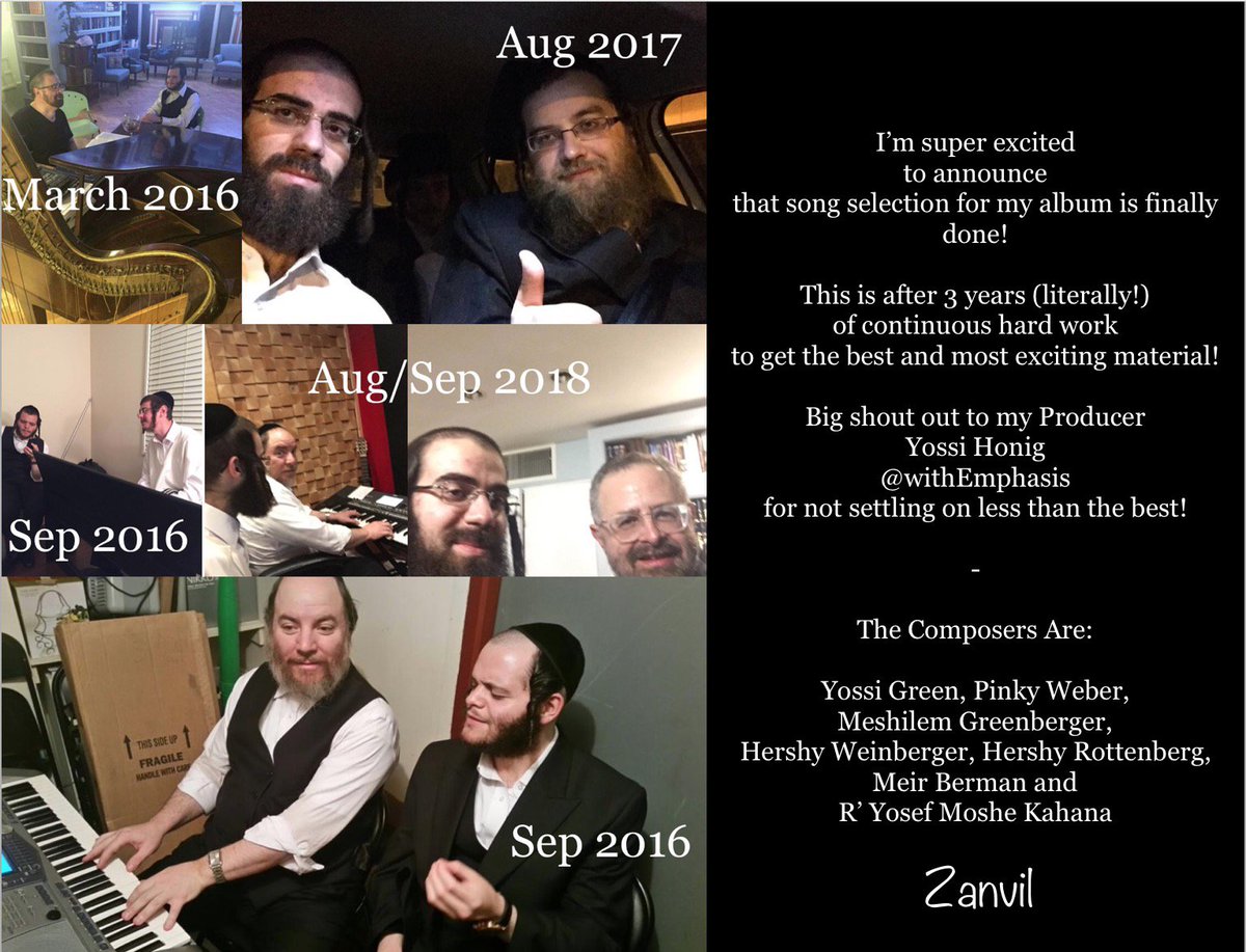 Album production is now in full swing! 

#DebutNews

-

Produced by: #YossiHonig @WithEmphasis 

Songs composed by:
<a href="/YossiGreen/">Yossi Green</a> <a href="/pinkyweber/">pinky weber</a> #R’MeshilemGreenberger
<a href="/hershywein/">Hershy Weinberger</a> <a href="/HershRottenberg/">Hershy Rottenberg</a> #R’YosefMosheKahana #MeirBerman

For constant updates: 
t.me/withemphasis