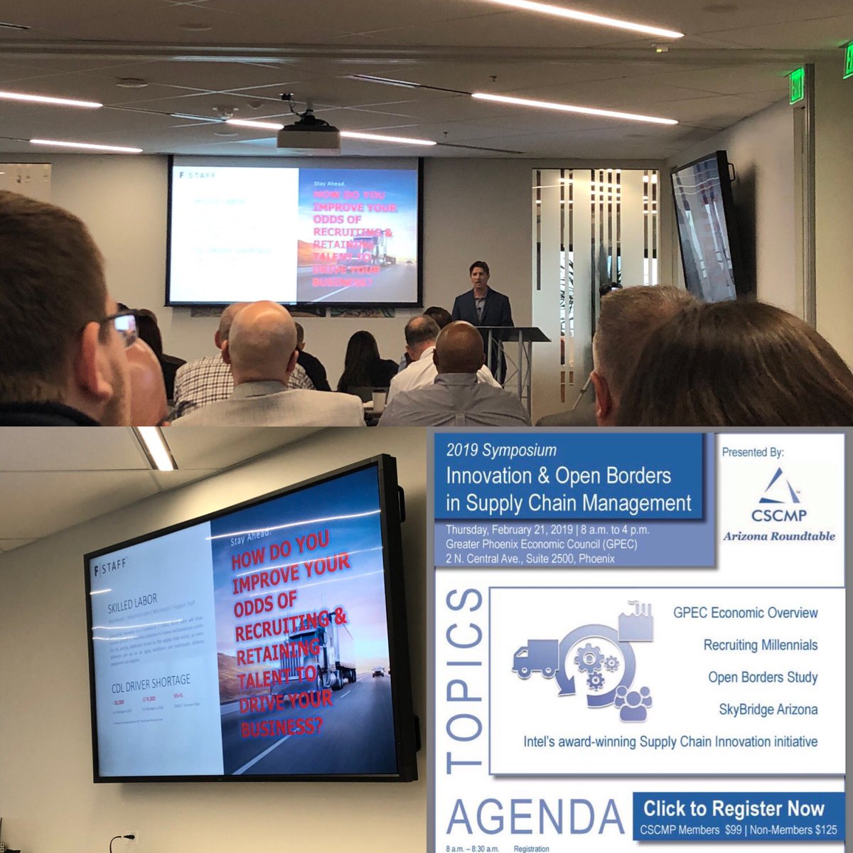 CSCMPAZ's tweet image. Hire for Keeps and Never Stop Recruiting.... #CSCMP Annual Symposium address the shortage or workforce in the industry.