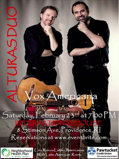 AlturasDuo's tweet photo. This Saturday (Feb 23rd) evening #AlturasDuo continues with its #VoxAmericana project at the #InternationalHouseofRhodeIsland in Providence. Another chance to perform #GwynethWalker's "Close to Home." Details: https://t.co/Q7xzSAMMnk Join us! https://t.co/jBMl8tkGzN