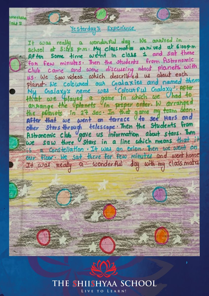 shiishyaaschool's tweet image. Bright as the stars they learnt about! Our students share their experience about the #SpaceWorkshop conducted here at #ShiishyaaSchool. #LearningMethods #LiveToLearn #PuneSchools #SchoolsInPune #Wakad
