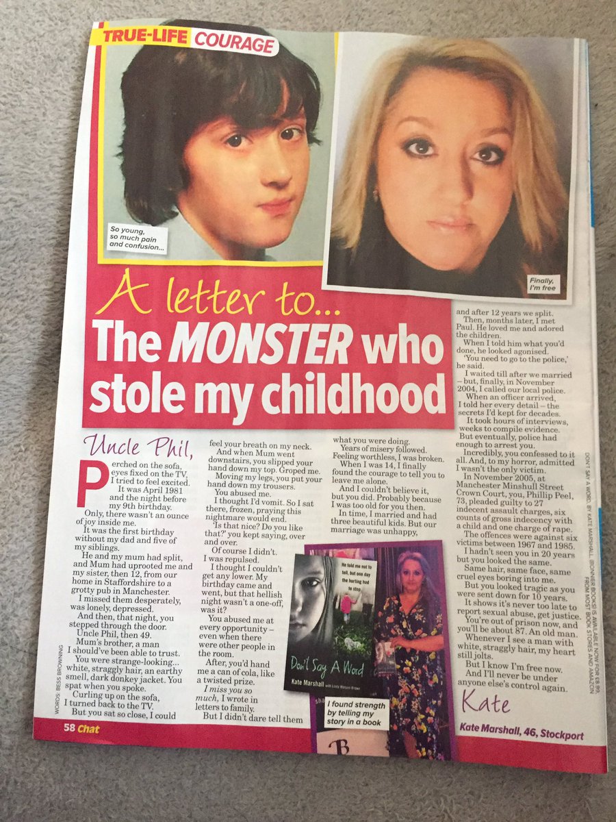 kate_smarshall's tweet photo. Coverage of Don’t Say A Word in Chat Magazine today @redwellies @jblakebooks @bonnierbooks_uk @madblack65 @carynwalker4 @MsCaitSpencer @sammywoodhouse1 My story covers multiple topics #childabuse #gaslighting #mentalhealth #secureunits @JournoRequests @thismorning @lorraine https://t.co/jdflConQh9
