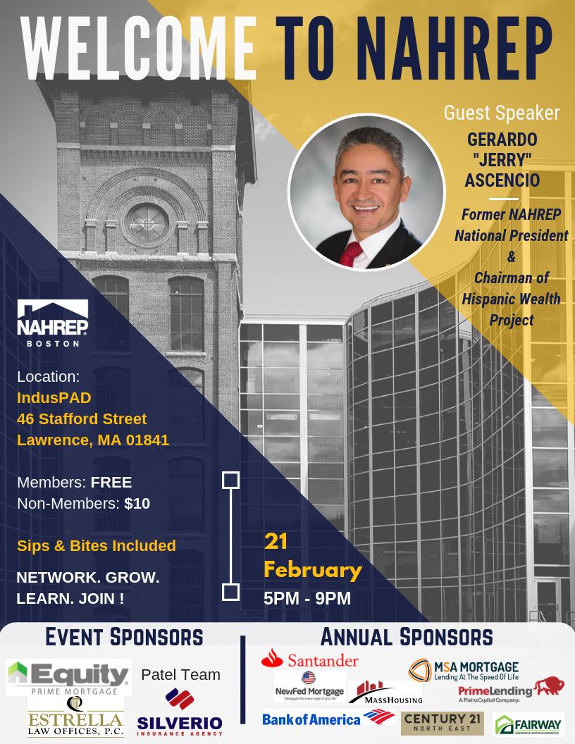 IndusPAD's tweet photo. Join NAHREP at @IndusPAD for a large gathering of professionals in the real estate and other industries. Come today to 46 Stafford Street in Lawrence, Mass 01841 to learn, network, eat/drink and expand your reach. https://t.co/J5szJq870w