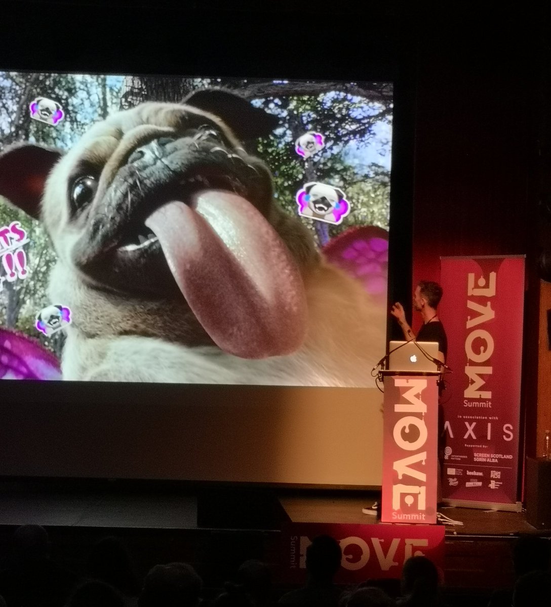 StampedeStudio's tweet photo. "We make sure you can see the brain behind every character" Jorge from @Mill_LDN at #movesummit19 https://t.co/e4mlhi87tM