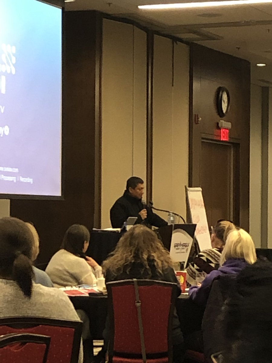 Chief Darcy Dixon of Bearspaw Nation addressing participants today at our conference #g4edconf #education #leadership #tsuutina #sea #learning
