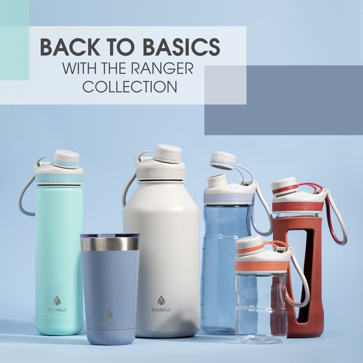 We're going back to the basics! 😎Which is your favorite ranger? They're available in a variety of shapes and colors for your on-the-go activities. #MannaHydration