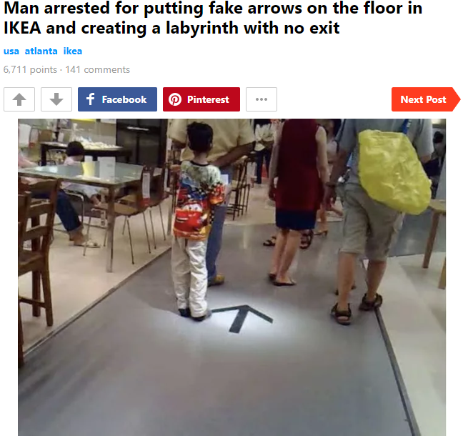 NationalMarker's tweet photo. Is it such a bad thing to be stuck in #IKEA?? ➡️⬅️⬆️⬇️
#freemeatballs #wayfinding #wayfindingfails #meatballsforever #signage #signs #arrows #floordecals #pathlesstraveled #heresyoursign https://t.co/4h3UtAWAsQ