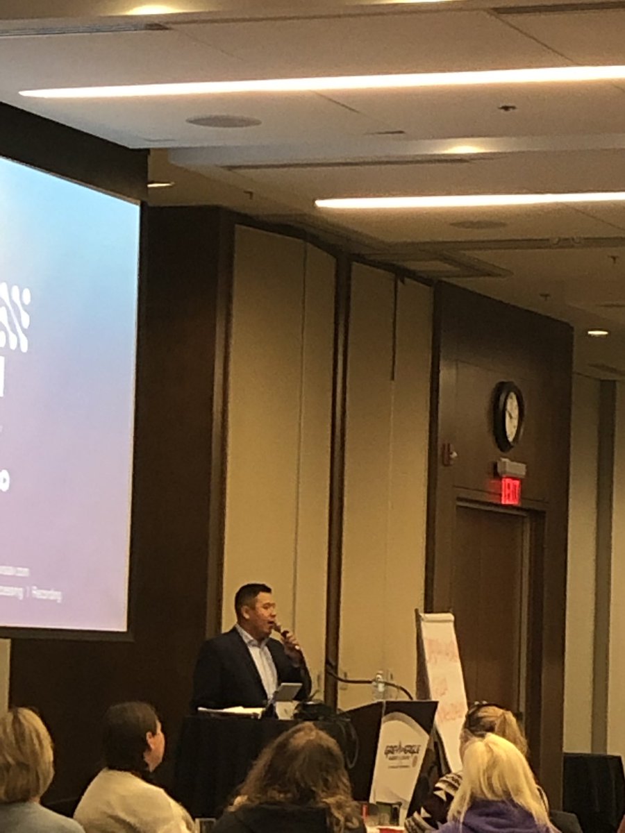 Counselor Jordy Mark representing Chiniki First Nation Chief and Council today at our conference and addressing participants #g4edconf #leadership #tsuutina #sea #education #learning