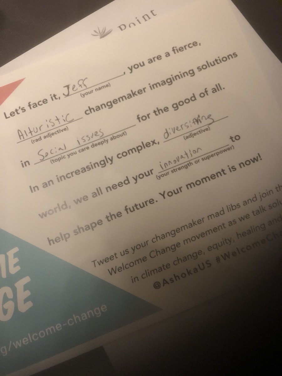 Jeff4Orillia's tweet photo. @AshokaUS #WelcomeChange all the way from Canada we are ready to create change. #changethenow https://t.co/rgSoefwZOJ