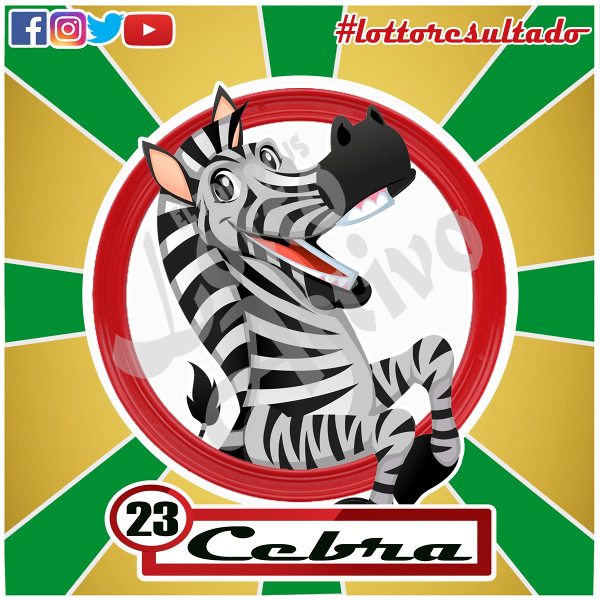 lottoactivo's tweet photo. Resultado Sorteo 
1:00 PM 
21/02/2019
23 - CEBRA  
https://t.co/1PVrN3lSez https://t.co/Y8z06GMwoH