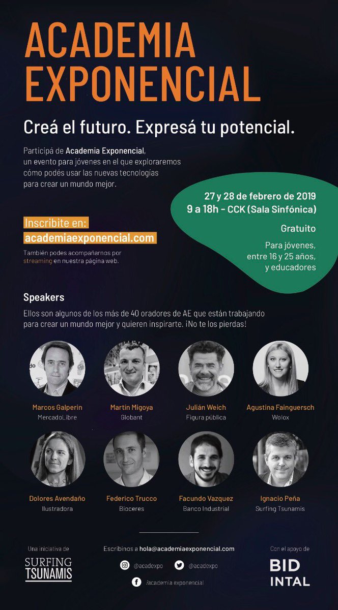 Academia Exponencial 2019
Están a tiempo de inscribirse!!