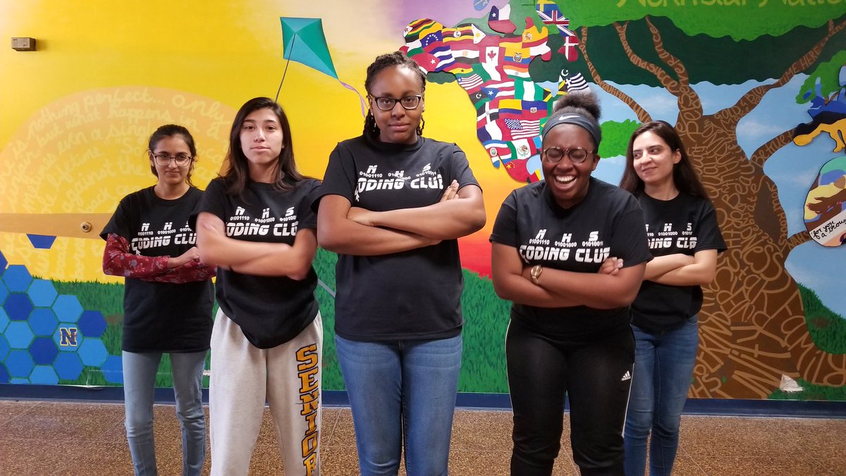 NHS_CodingClub's tweet photo. Some bloopers from today's Coding Club photoshoot.
Clearly, it doesn't take a lot to make us laugh.
Thanks to our Vice President, Kathleen Blain, for designing the awesome shirts and Ms. Manzano for being the best club advisor and teacher in the world❤ https://t.co/WcXghakCUS