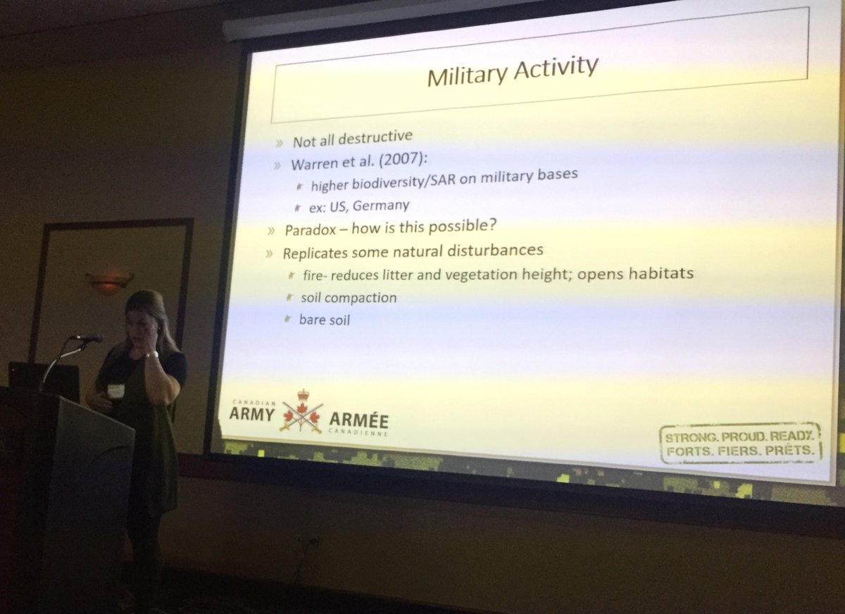 caryhamel's tweet photo. Amy Moores, biologist with @CanadianArmy speaking about the incredible biodiversity supported on CFB Suffield @pcesc19 https://t.co/M0dPhPjgKO