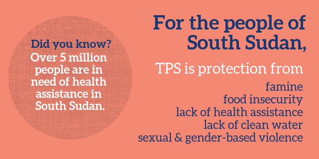 CFIRofAFSC's tweet photo. At least 4 million people are displaced in the conflict in #SouthSudan. @SecNielsen must extend and redesignate #TPS! @SenatorBennet @SenCoryGardner please do everything in your power to protect Coloradans from South Sudan. https://t.co/QwVawPV8QB