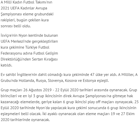 📢A Milli Kadın Futbol Takımı'nın 2021 UEFA Kadınlar Avrupa Şampiyonası eleme grubundaki rakipleri, bugün çekilen kura sonrası belli oldu. #Türkiye #futbol #perşembe @captano