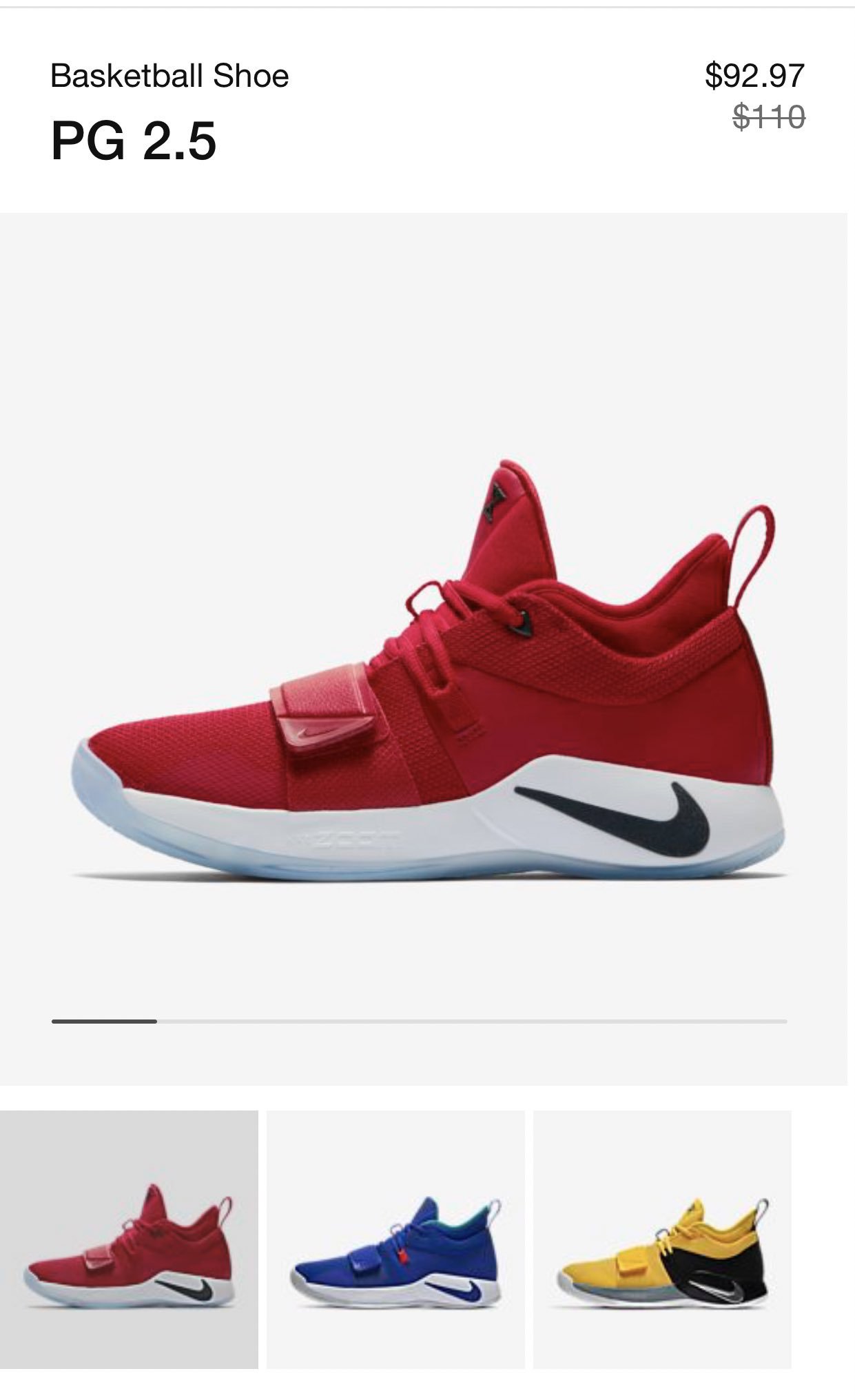 Darren Rovell on X PG 2.5 the shoe Zion Williamson wore last night is discounted between 4.5 and 16 on Nike s website depending on color. https t 3B4JaKFIqZ X