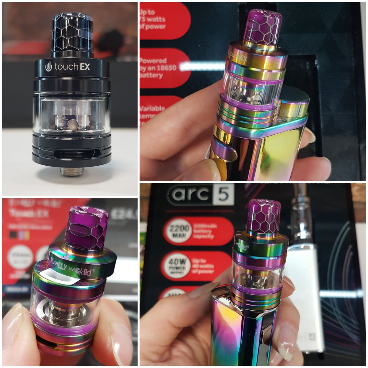 Totally Wicked Vapes Isle Of Man Brand New Instore Touch Ex Tank 24 99 Sliding Top Fill Ex 2 Atomizers 1 2 Or 0 5ohm Airflow Control