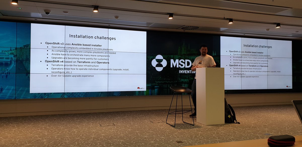#prgcont meetup is on today. Right now <a href="/marek_jelen/">Marek Jelen</a> and #openshift 4 is blowing our minds with operators everywhere