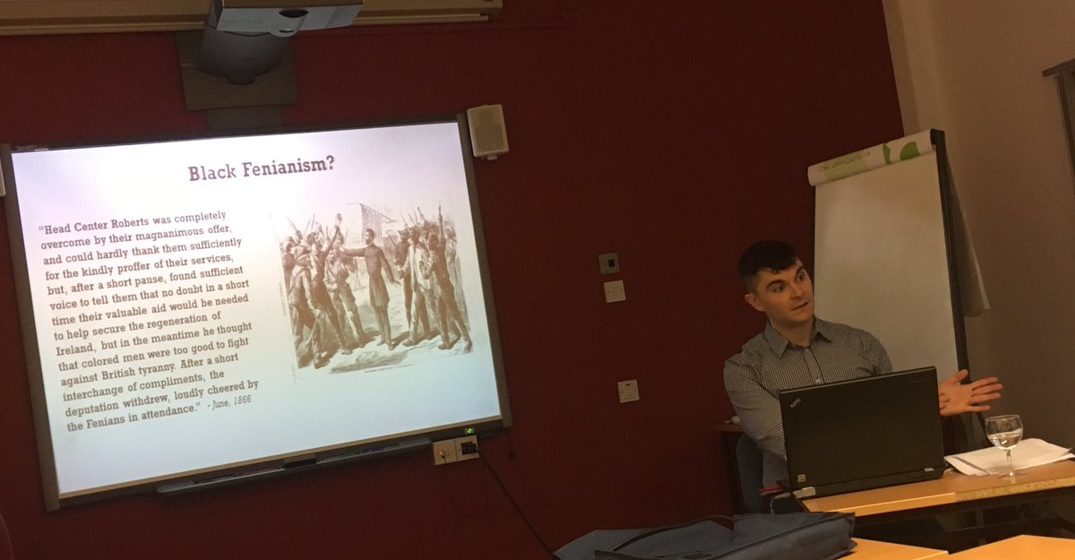 Black Fenians were included in public Fenian displays: former slave turned civil-rights activist Col. Robert Harlan was at the head of a Fenian procession in in Ohio in 1871. <a href="/PatrickJMahone1/">Pádraig Fhia Ó Mathúna</a>