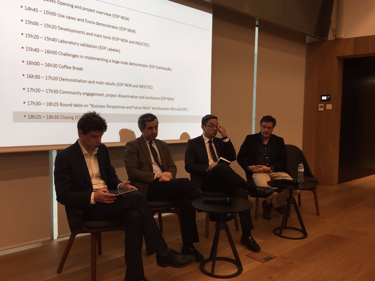 RicardoFMAndre's tweet photo. Round table on the impact of distributed energy storage on electrical system of the future #ProjectSENSIBLE https://t.co/VOgCH7arOH