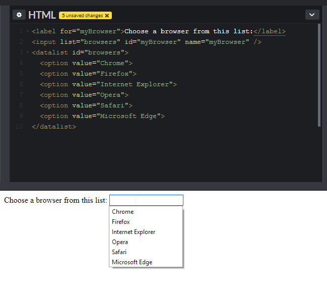 turbobureaucrat's tweet photo. Another epic #HTML5 element that rarely one knows about is <datalist>. It represents predefined options for other controls.๐บ๐
Isn't it going to clash with input values saved by a browser?๐ค
#MurachsHTML5AndCSS3 #HTML #SemanticWeb https://t.co/kS1qAqtRHg