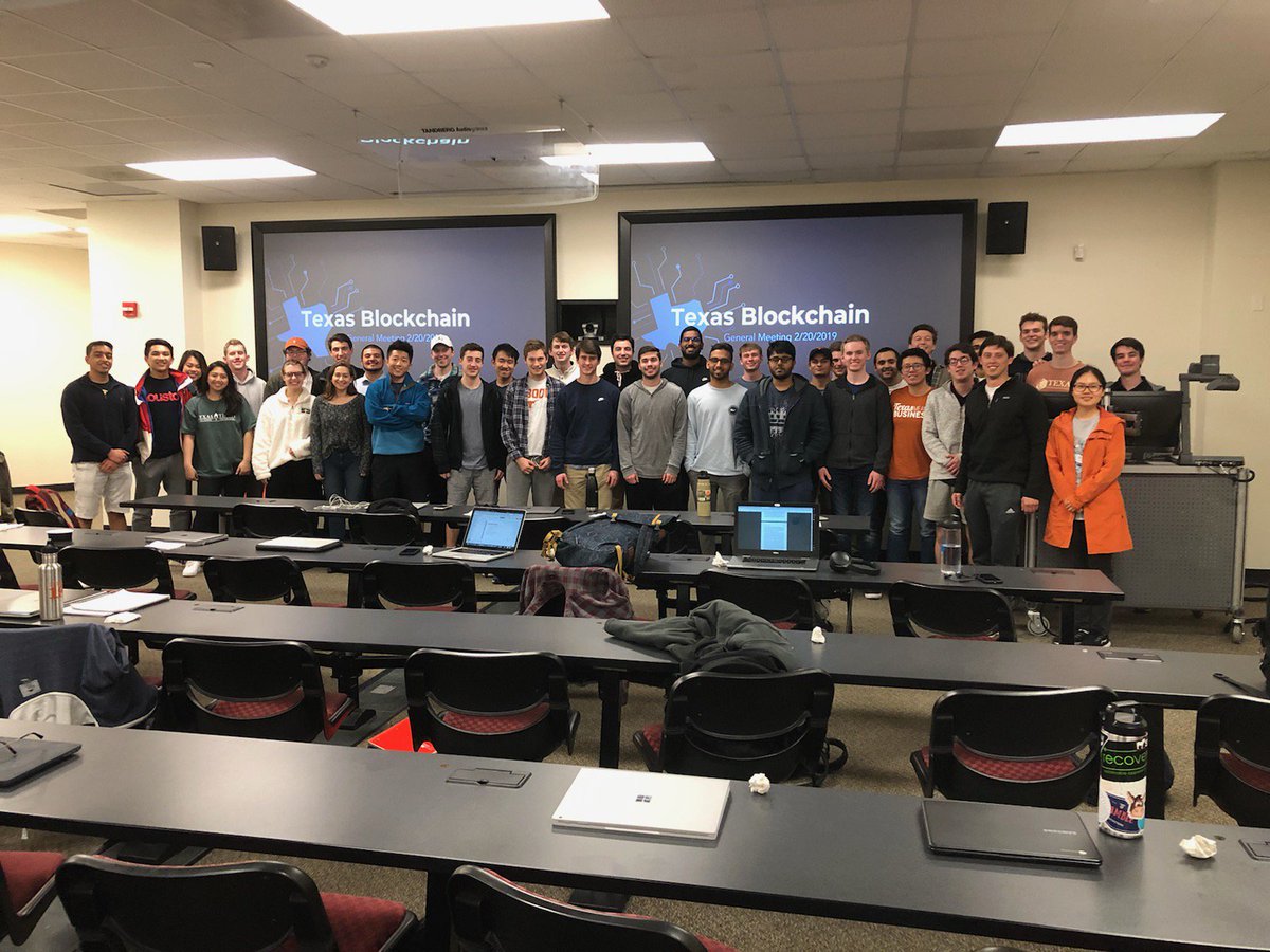 Our first general meeting was a success! A big thank you to our officers for organizing this, and Austin Blockchain Collective for coming and speaking to our group. We’re so excited for this semester! #cryptostudents #texas #BTC #studentsintech