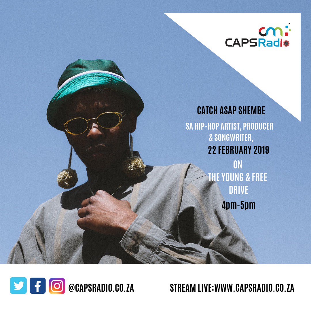 ASAPSHEMBE's tweet photo. @BlackAce_za @WelcomeToTheUs_ @ThomasHazey Catch me tomorrow evening live on @CAPSRadioSA on The Young &amp; Free Drive 🍃🍃🍃 https://t.co/SDkfHL3QJH