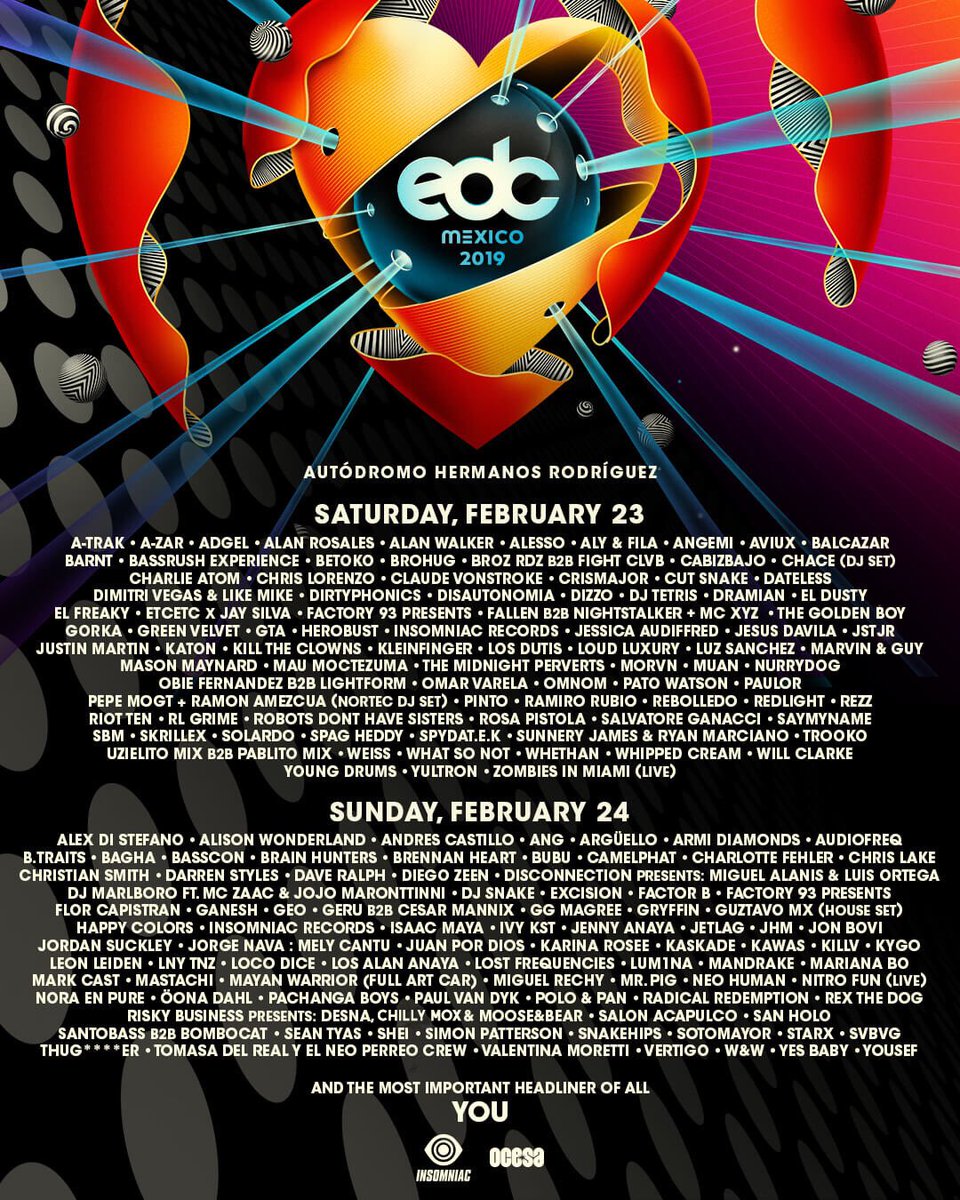 Only 3 more days till <a href="/EDC_MEXICO/">EDC Mexico</a>!!! Who’s coming???

#EDC #EDCMexico #EDCMéxico #EDCMx #ElectricDaisyCarnival