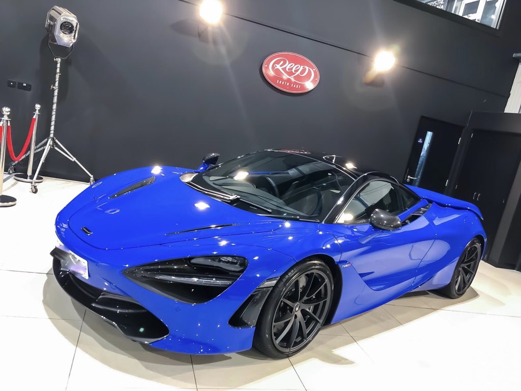 ReepSouth's tweet photo. This Stunning Paris Blue McLaren 720S was in the studio for a maintenance detail &amp; full check over after its recent PPF installation.

The paintwork looks incredible and the whole car is fully protected to ensure it stays that way ✨ https://t.co/P79cDfwPdo