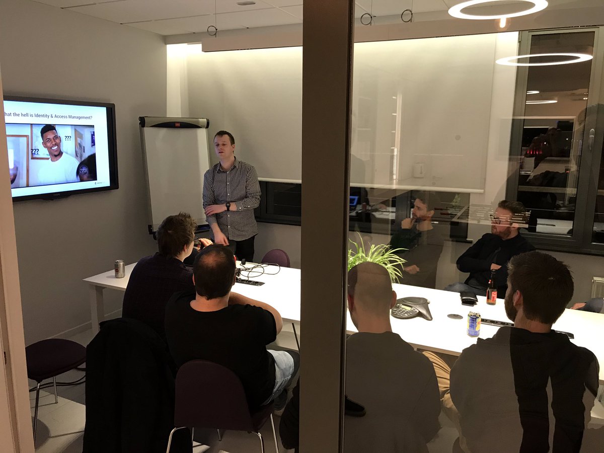 BenjaminTodts's tweet photo. Enterprise Identity and Access Management teammeeting by mister Tim Van Hal @ Team4Talent! #t4trocks #team4talent #goebezigmannekes https://t.co/oX2sThDARE