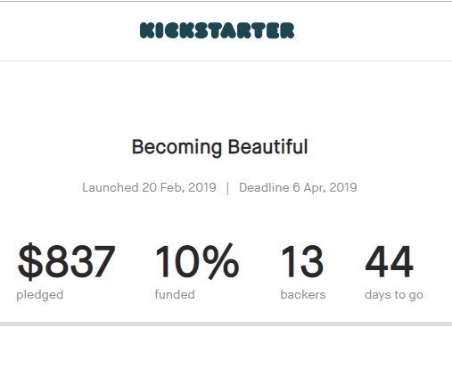 tarangrawat's tweet photo. WOW!! What a launch 🚀🚀! We are 10% funded on our very first day!
And that's because of amazing people like YOU! So THANK YOU!!
Here’s the link to my kickstarter to preorder the book!
https://t.co/U6JtlI09oA
Please share this post with anyone else who might ❤️ Becoming Beautiful https://t.co/N7hB70g3A3