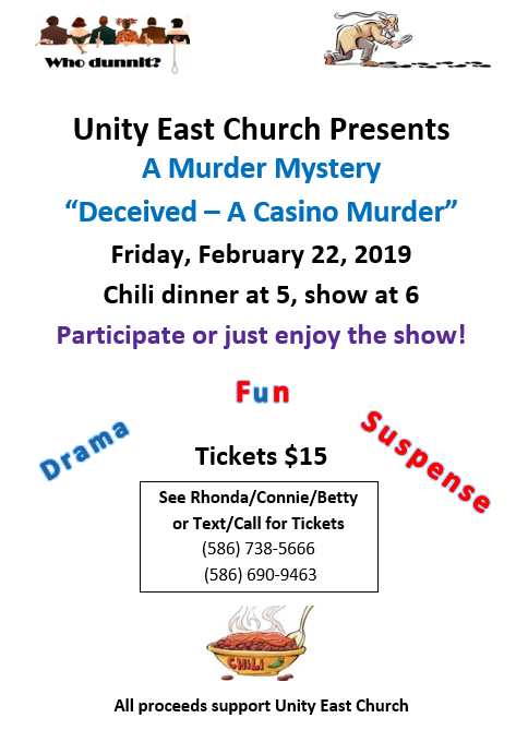 UnityEast's tweet image. Join us for this fun event.  You can get tickets at the door.  Bring a friend.  Many blessings!