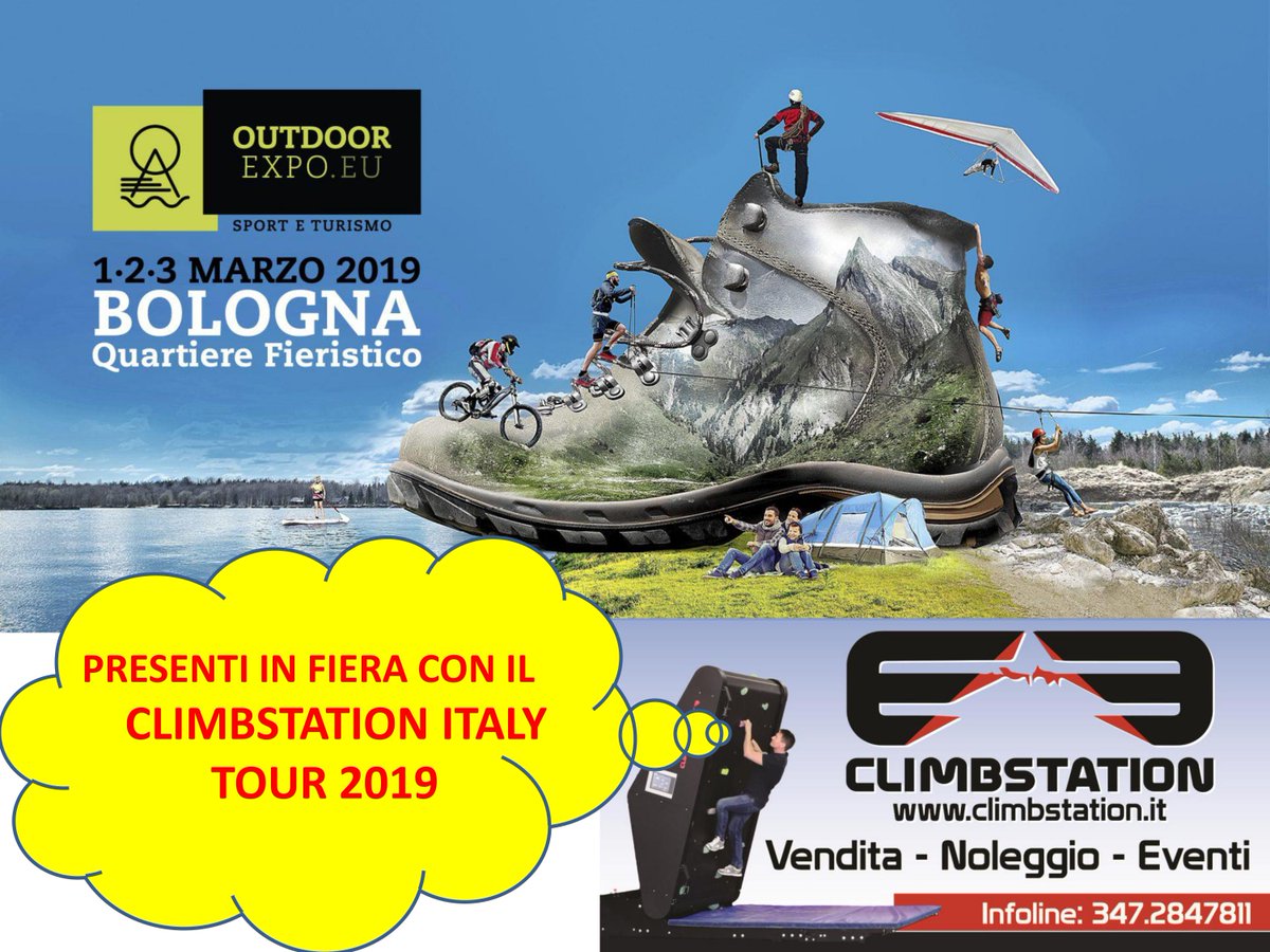 marcopiket's tweet photo. Prossima TAPPA del #CLIMBSTATIONITALYTOUR 2019 a BOLOGNA con la presenza di #CLIMBSTATION.IT alla Fiera OUTDOOR EXPO ! Vi Aspettiamo dal 01 al 03 marzo! #climbstation #outdoorexpo #arrampicata  #2019 #divertimento #fiera #bologna #sport #spettacolo by @marcopiket @climbstation https://t.co/LBSCY2AK1G
