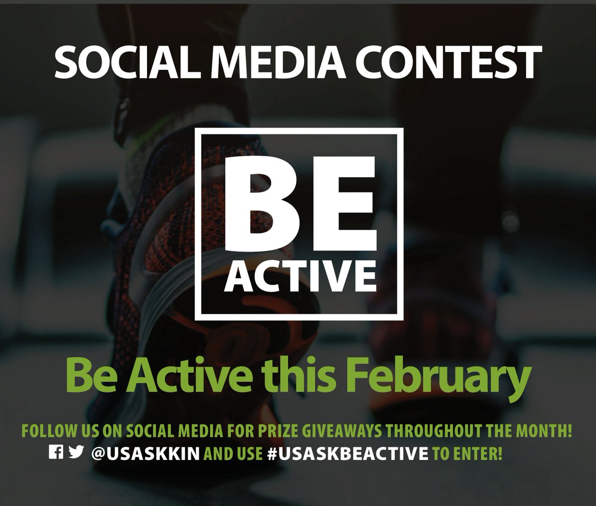 USaskKin's tweet photo. There is still time to get your entry in for our Friday #usaskbeactive giveaway! 

Just post a photo of how you stay active and use #usaskbeactive and you are entered for tomorrow's draw!

#usask #YXE https://t.co/uJIHVFzOCq