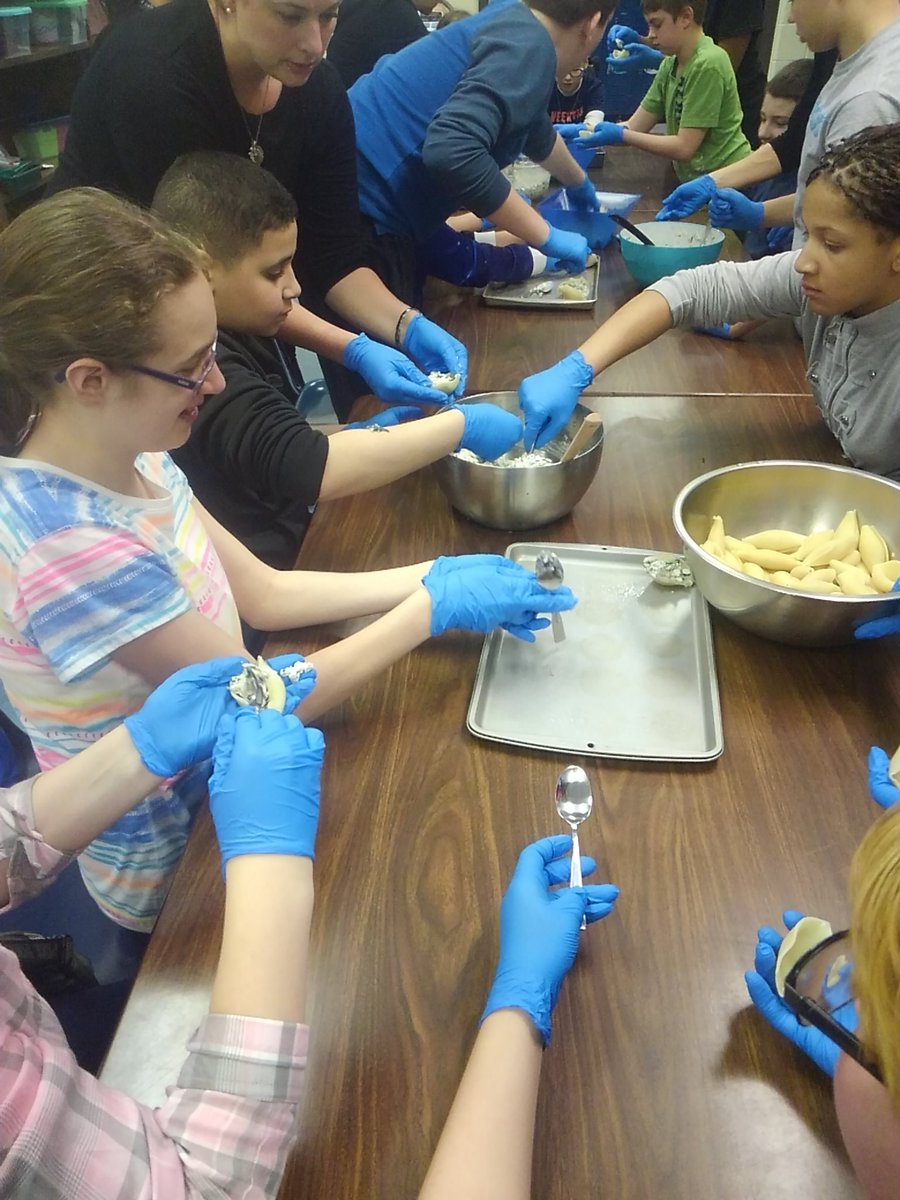 mrseigler's tweet photo. Students are also getting the stuffed shells prepared for tomorrow's Diner https://t.co/IaXLq0ekO4