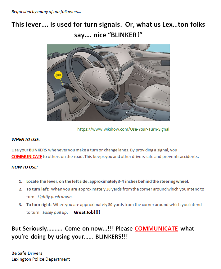 lexkypolice's tweet image. Traffic Safety Tips!!! 🚓🤔