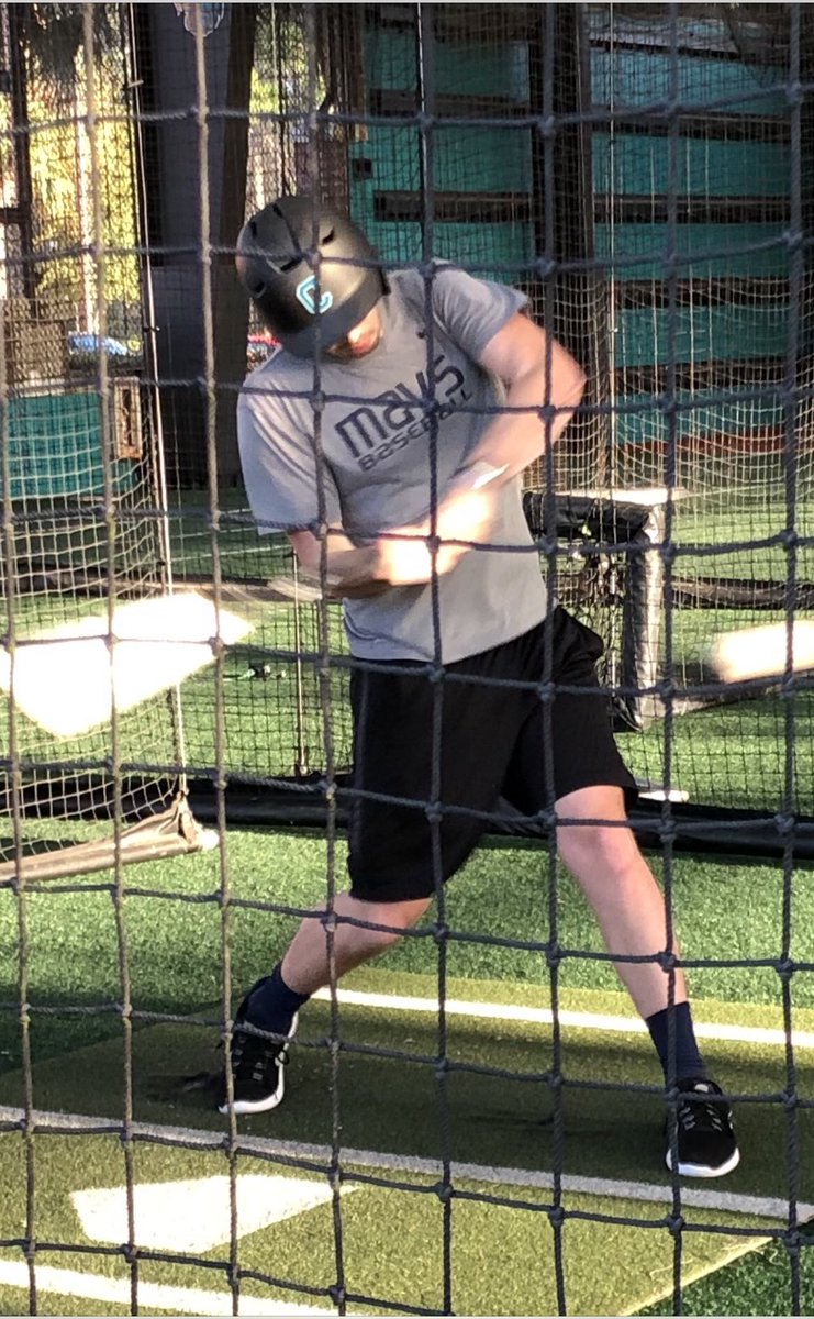Zeke taking cuts in the Coastal Carolina batting cages today.  Reppin <a href="/ACHSMAVBaseball/">Anderson County Maverick Baseball ⚾️🤘</a>