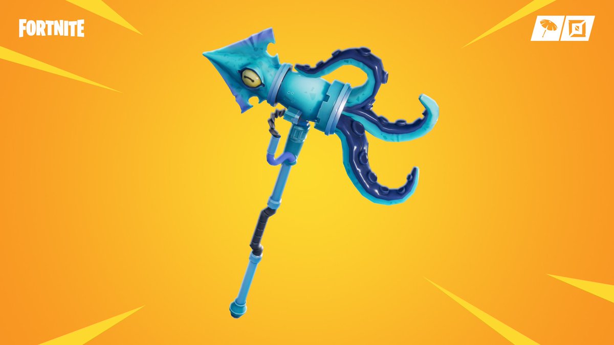Fortnite's tweet image. Unlock the secrets of the deep. 🐙🐚🦑

The new Deep Sea Gear and Squid Striker Pickaxe are in the Item Shop!